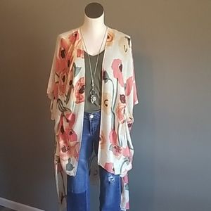 Christopher & Banks floral ruana